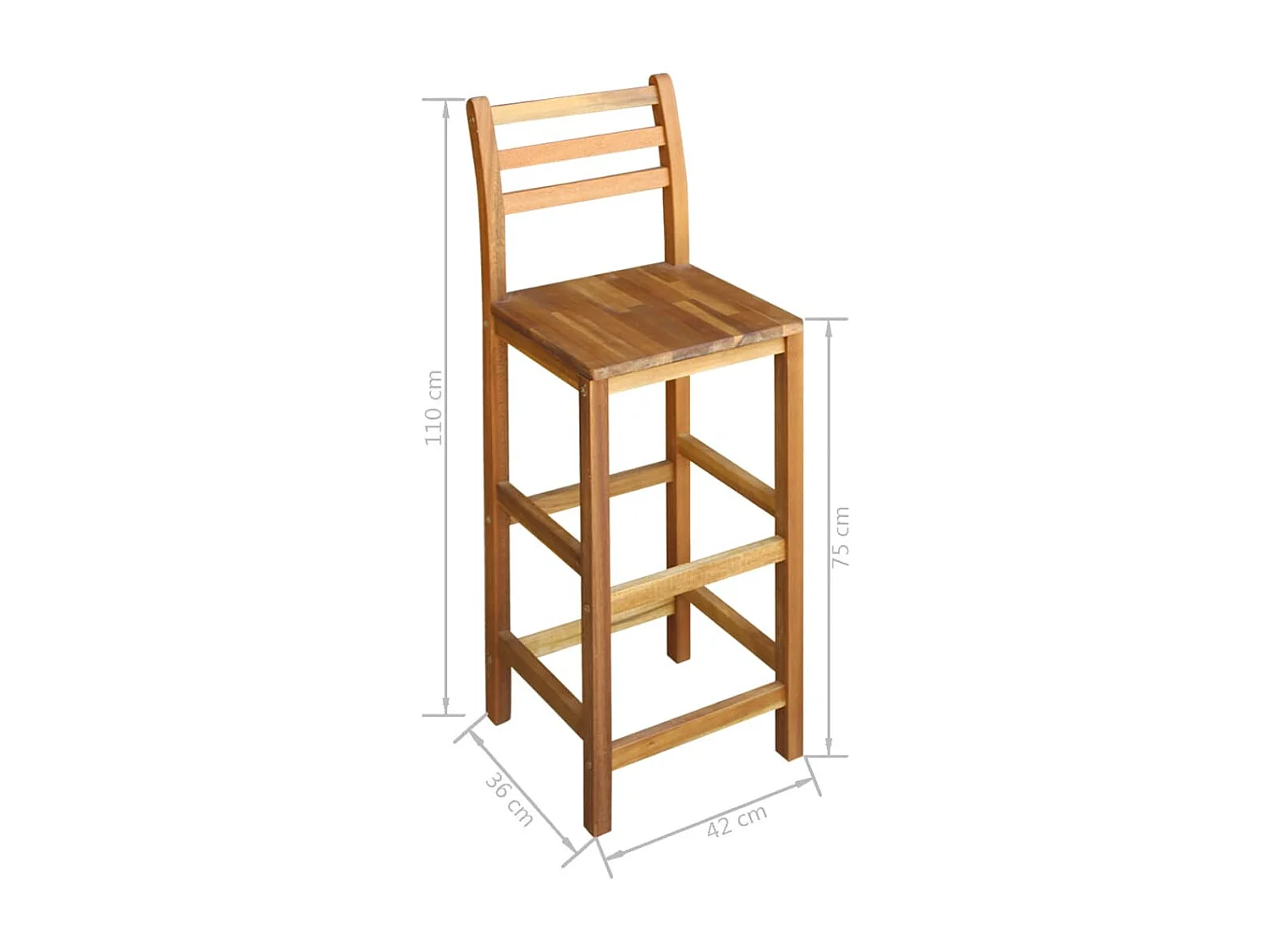 Table et chaises de bar 7 pcs Bois d'acacia massif