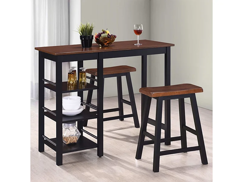 Conjunto de bar 3 pcs MDF preto