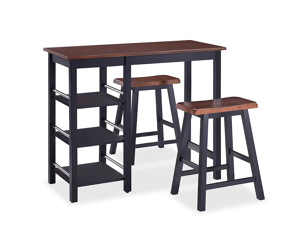 Set da Bar 3 pz in MDF Nero