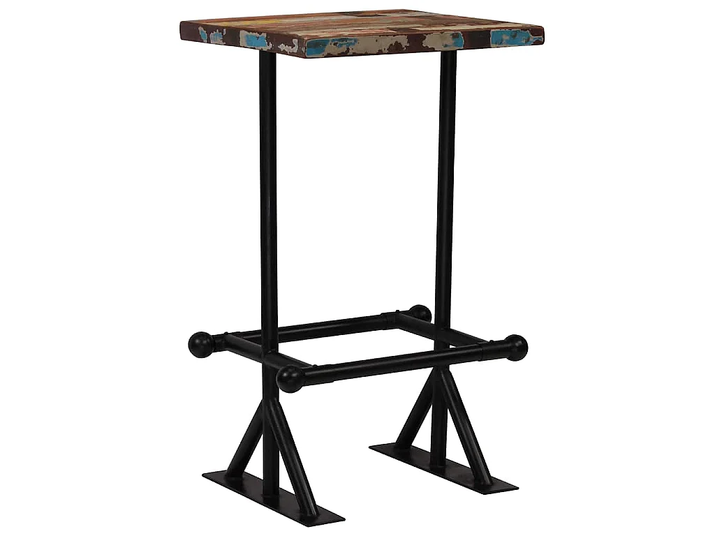 Mobilier de bar 3 pcs Bois de récupération massif Multicolore