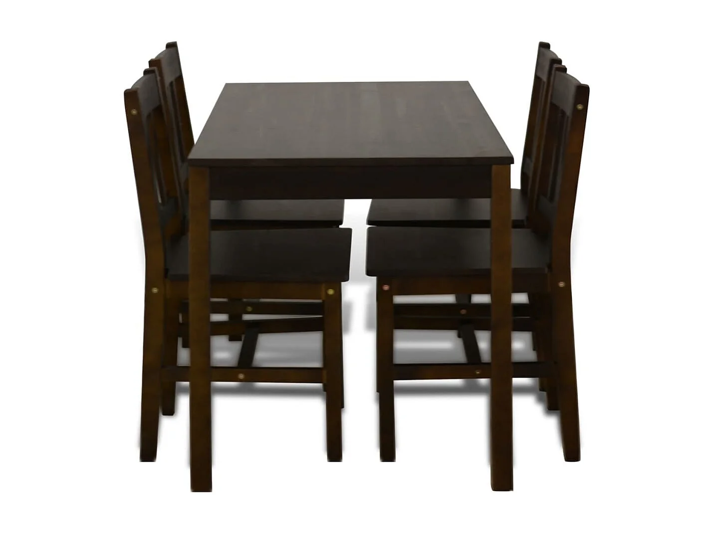 Eettafel met 4 stoelen hout bruin
