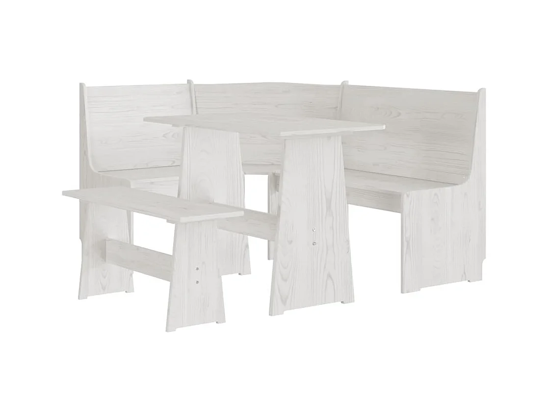 Juego de comedor REINE 3 pzas madera maciza de pino blanco