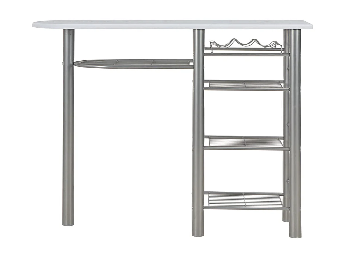 Ensemble de bar avec étagères 3 pcs Bois et acier Blanc