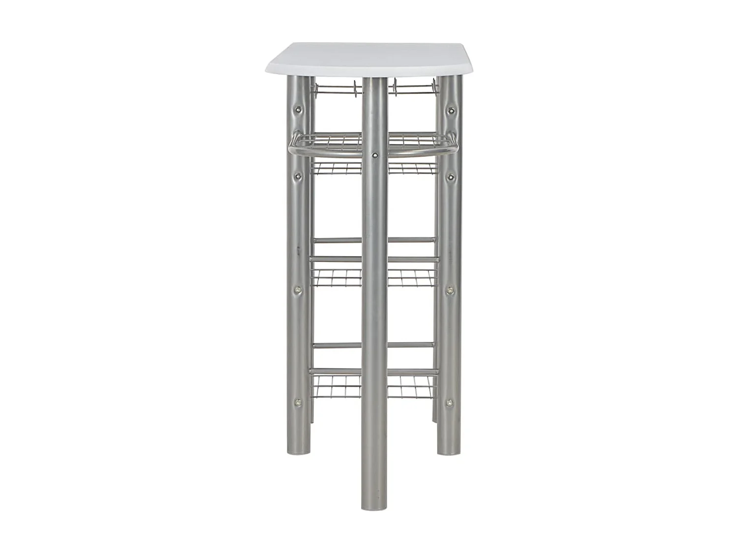 Ensemble de bar avec étagères 3 pcs Bois et acier Blanc