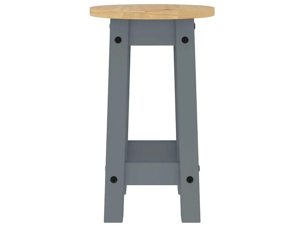 Tabourets de bar lot de 2 gris bois massif de pin
