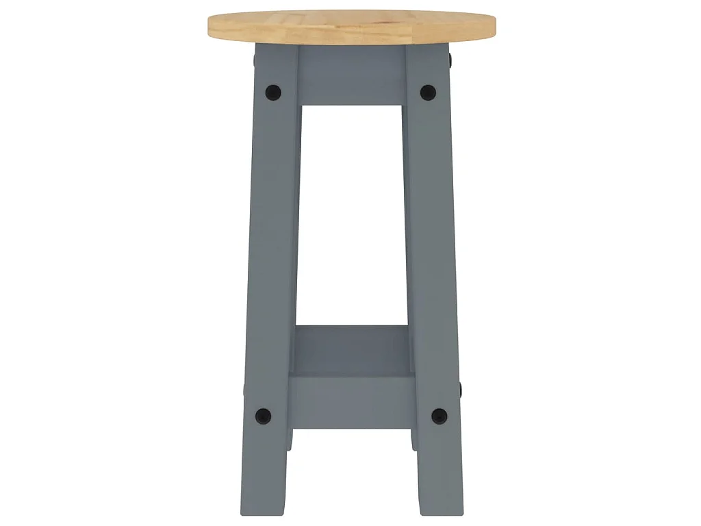 Tabourets de bar lot de 2 gris bois massif de pin