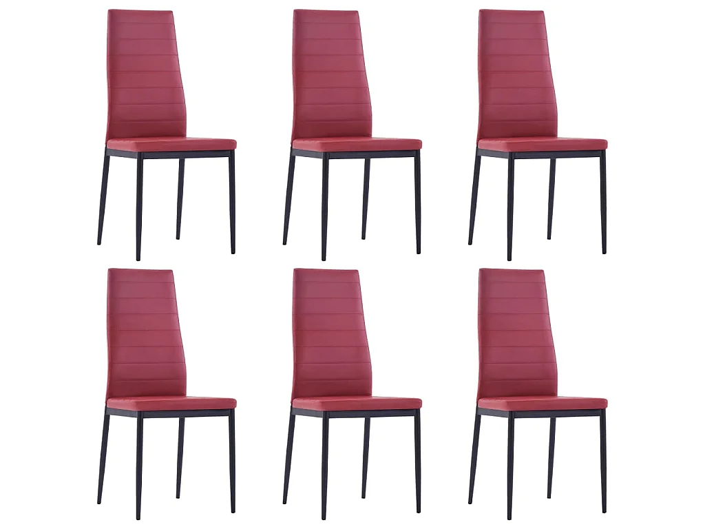 Mobilier de salle à manger 7 pcs Rouge bordeaux