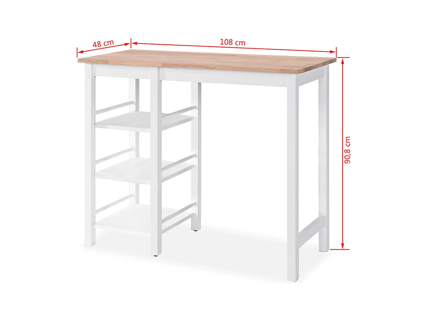 Bar Set 3 Stück MDF Weiß