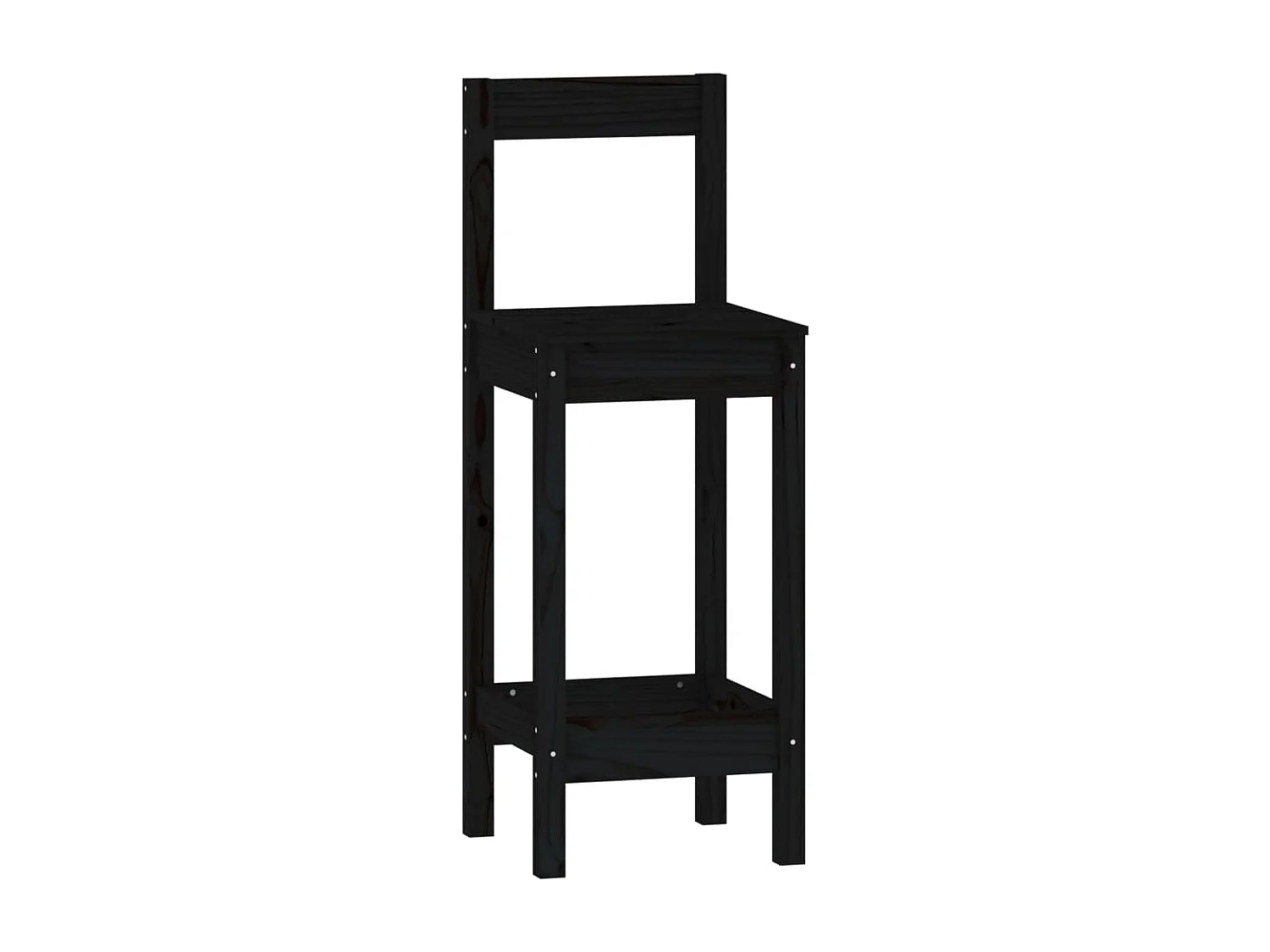 Ensemble de bar 3 pcs Noir Bois de pin massif