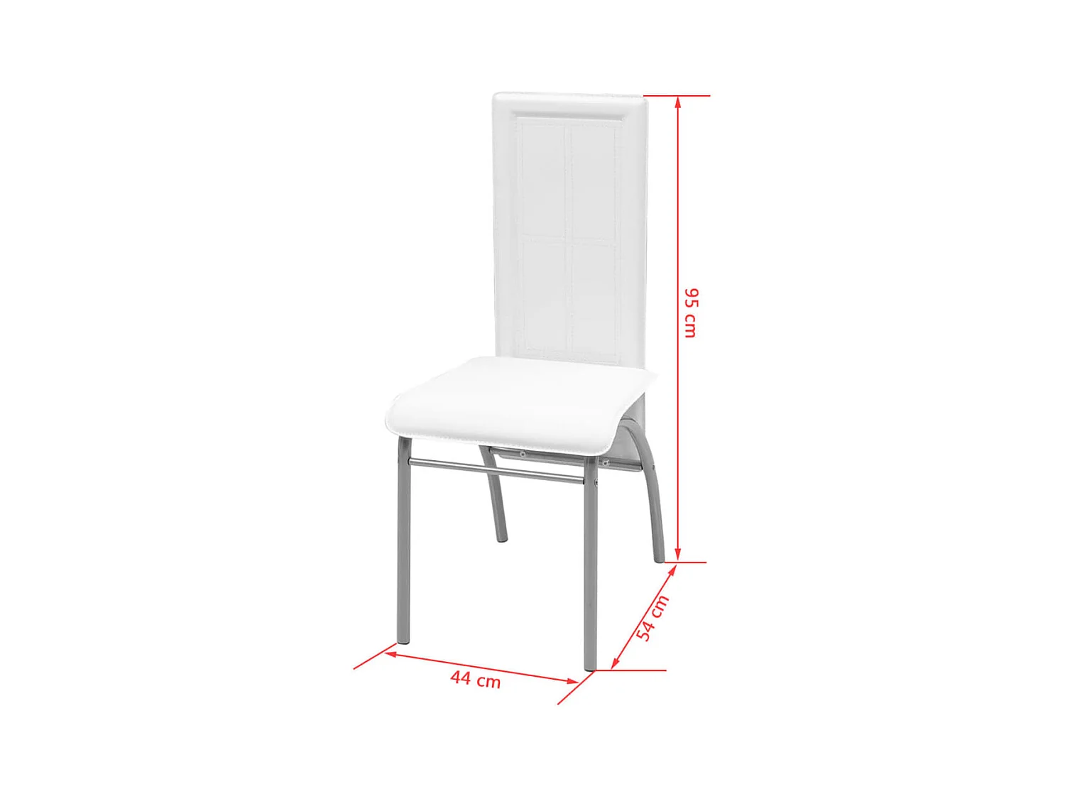 Conjunto de Comedor Cuero Artificial de Cinco Piezas de Color Blanco