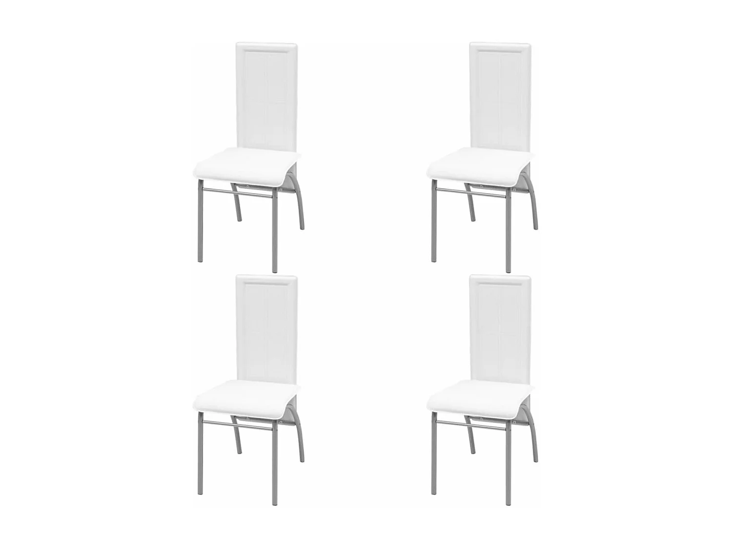 Conjunto de Comedor Cuero Artificial de Cinco Piezas de Color Blanco