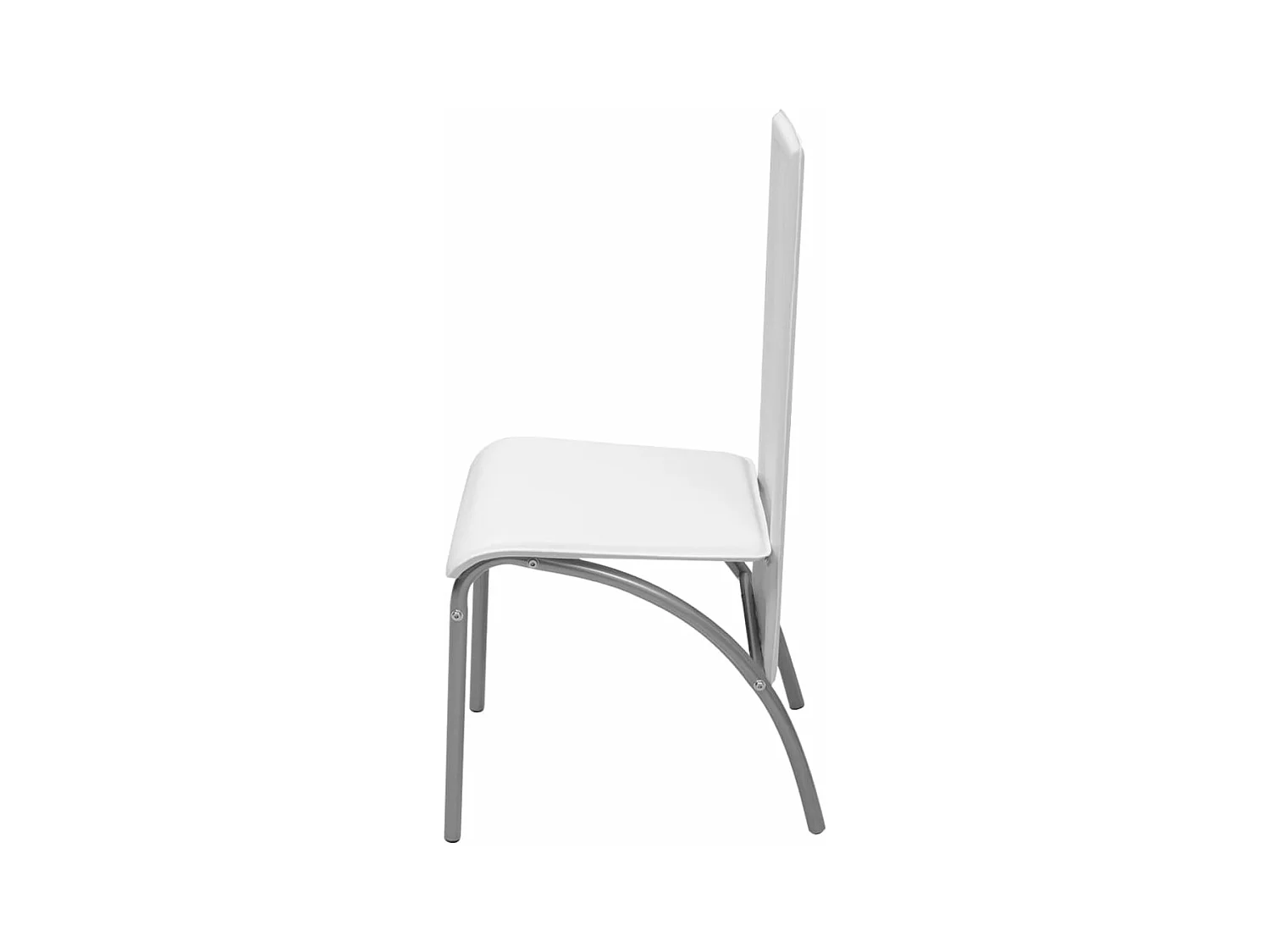 Conjunto de Comedor Cuero Artificial de Cinco Piezas de Color Blanco