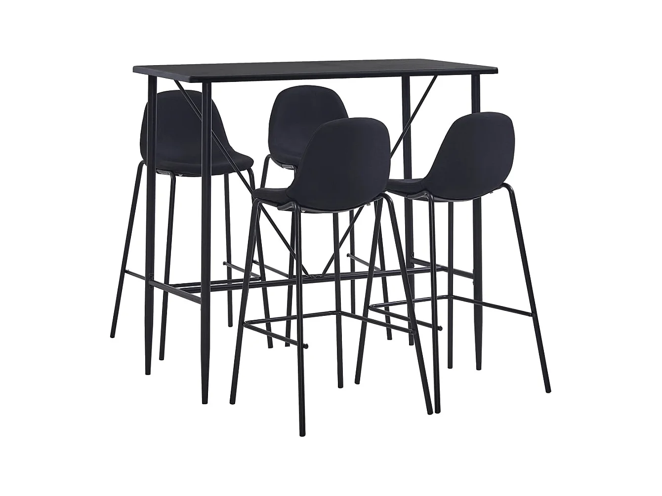 Ensemble de bar 5 pcs Tissu Noir