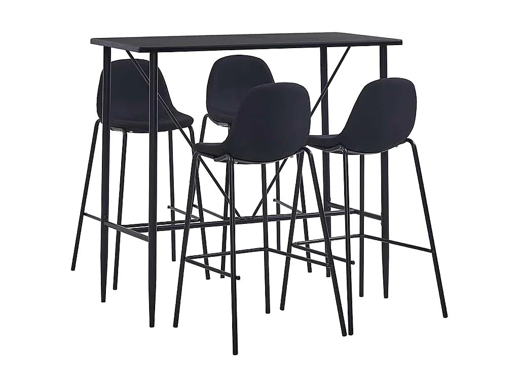 Set da Bar 5 pz in Tessuto Nero
