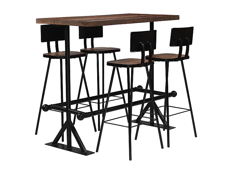 Set da Bar 5 pz in Legno Massello di Recupero