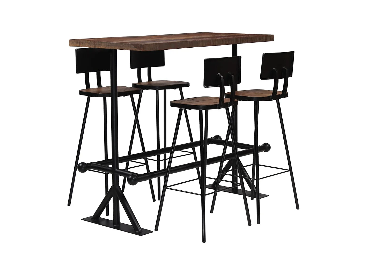 Mobilier de bar 5 pcs Bois de récupération massif