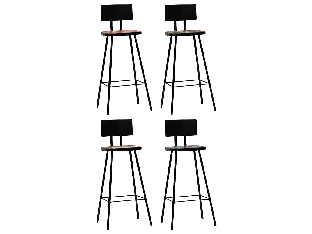 Mobilier de bar 5 pcs Bois de récupération massif Multicolore