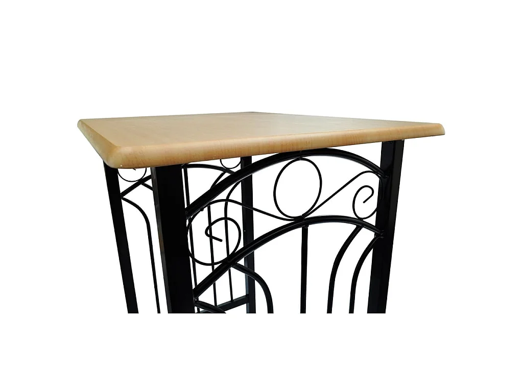 Ensemble de table à dîner Bois brun roux avec noir Acier