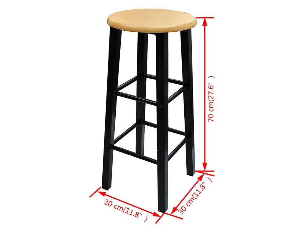 Ensemble de table à dîner Bois brun roux avec noir Acier