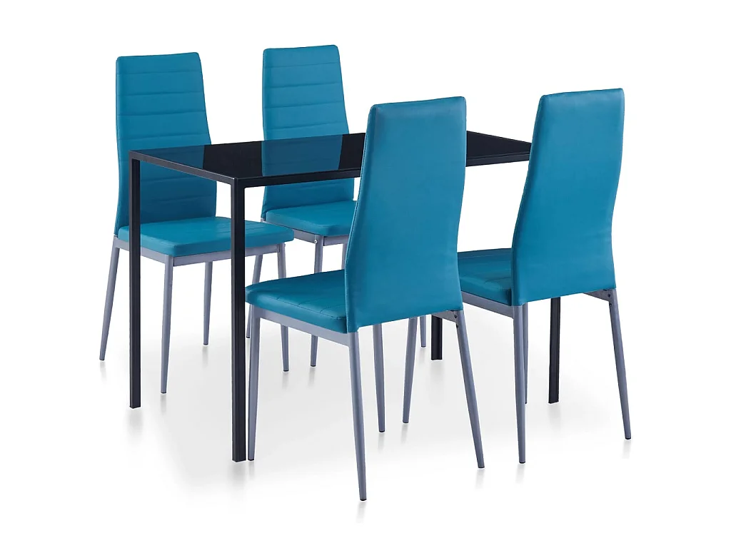 Ensemble de salle à manger 5 pcs Bleu