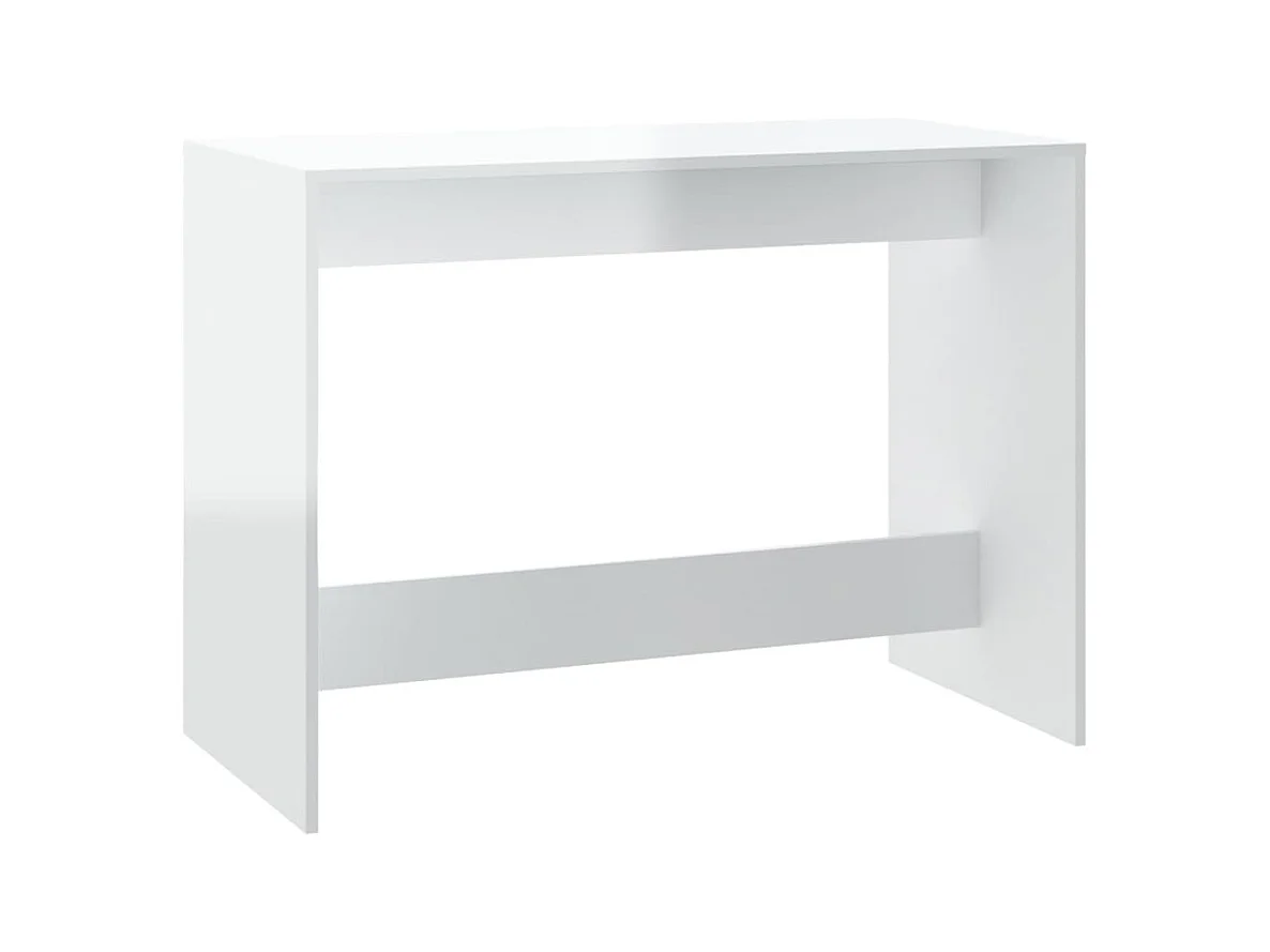 Juego de comedor 3 piezas madera contrachapada blanco brillante