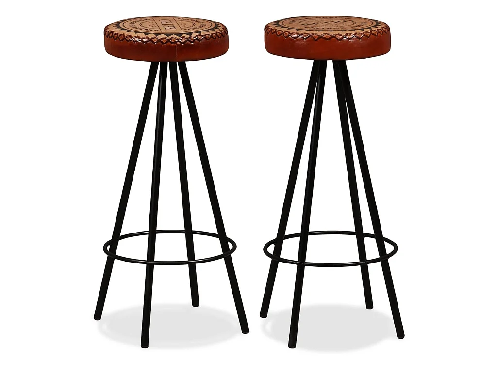 Set da Bar 3 pz Legno Massello di Recupero Vera Pelle e Tessuto