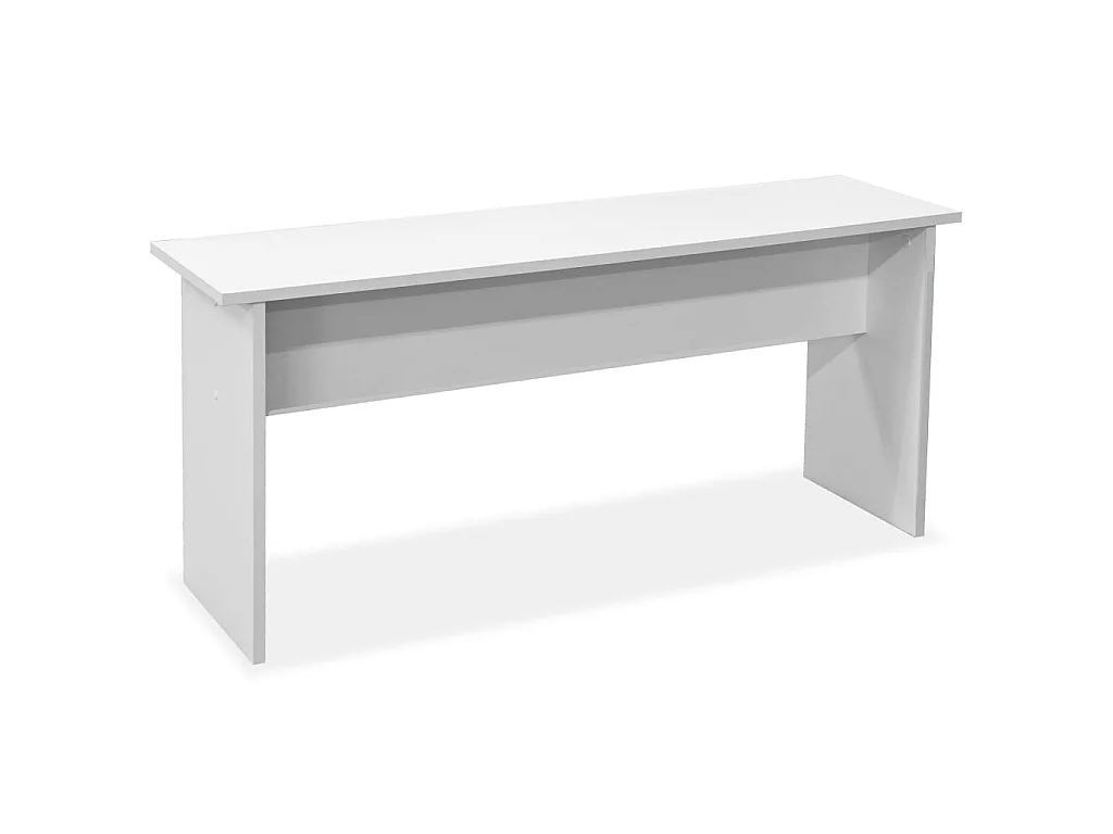 Eettafel en banken 3 st bewerkt hout wit