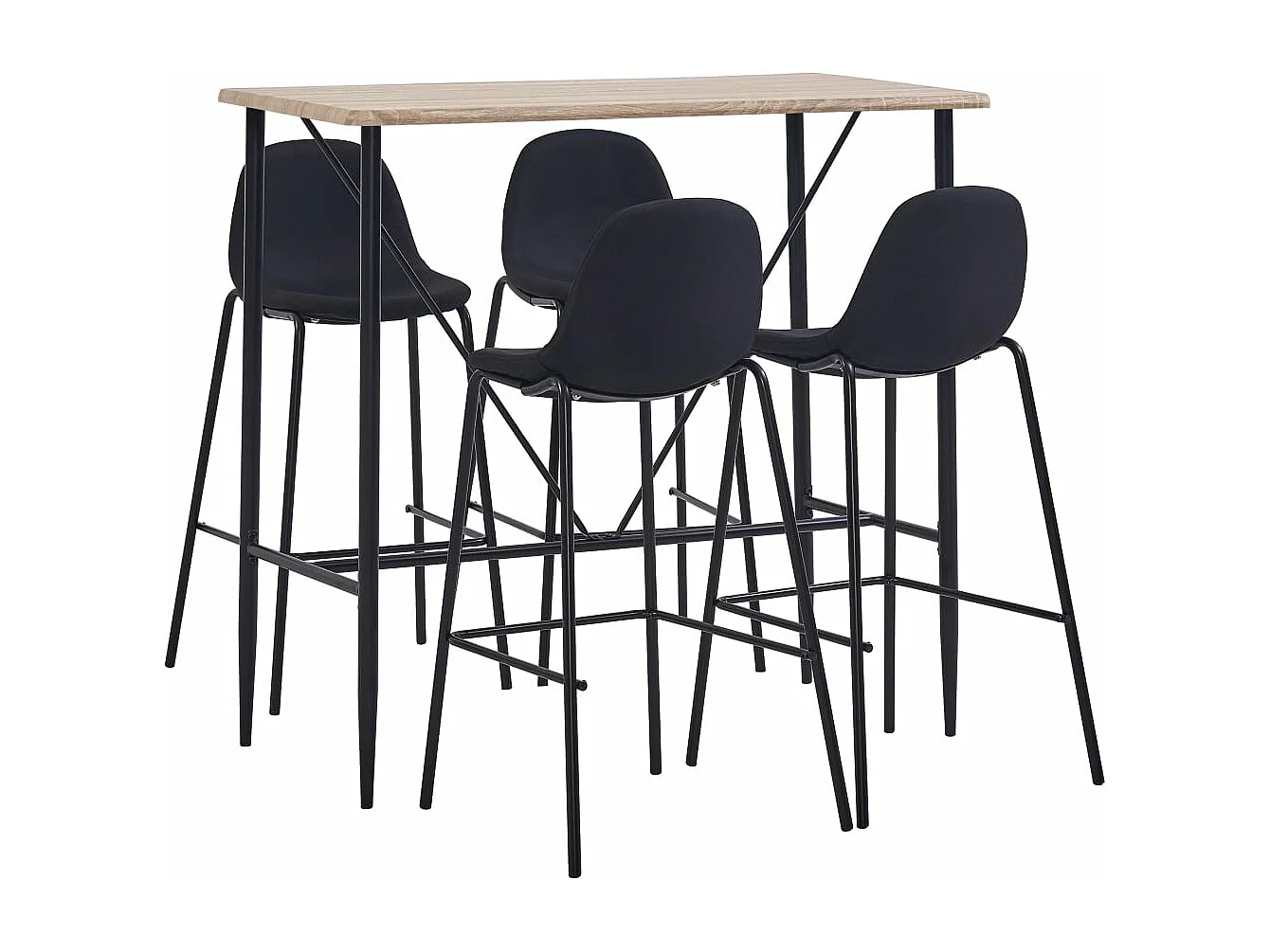 Ensemble de bar 5 pcs Tissu Noir
