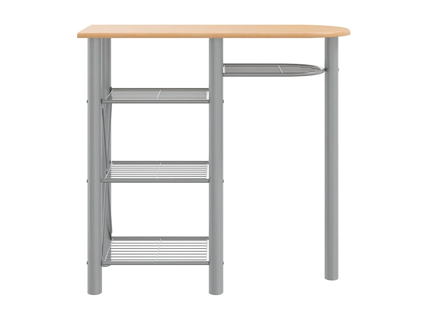 Ensemble de bar 3 pcs gris et marron bois d'ingénierie et fer