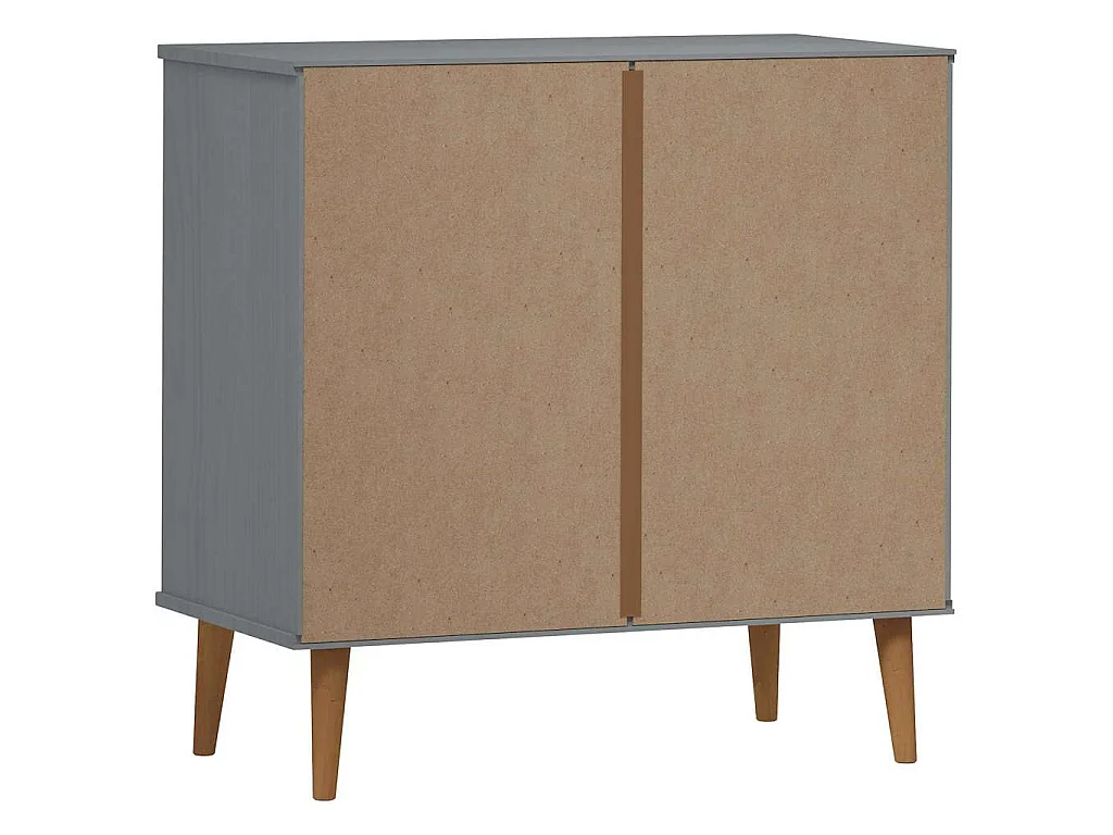 Commode MOLDE Gris 80x40x80 cm Bois de pin massif