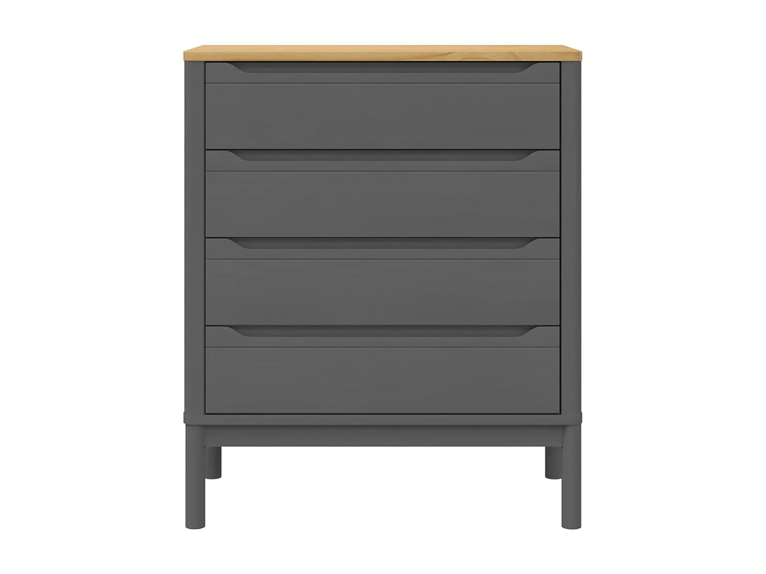 Cómoda cajonera FLORO madera maciza de pino gris