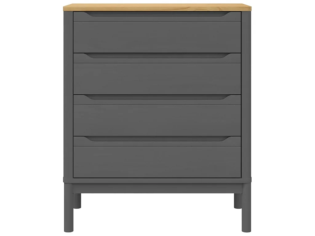Commode FLORO gris bois de pin massif
