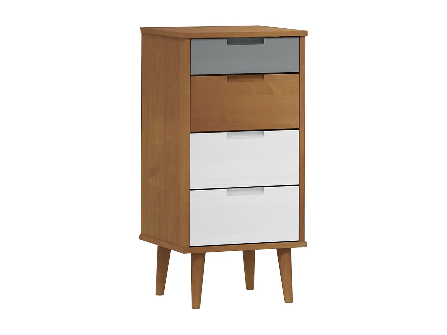 Schubladenschrank MOLDE Braun 40x35x82 cm Massivholz Kiefer