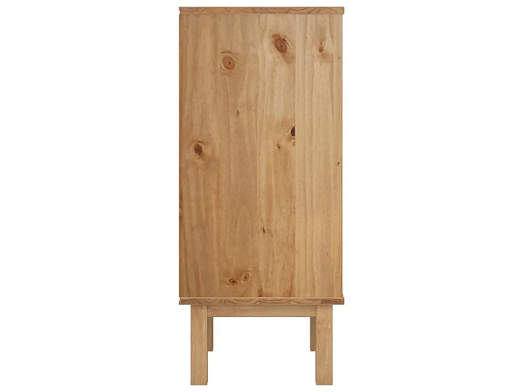 Commode OTTA marron et blanc 45x39x90 cm bois de pin massif