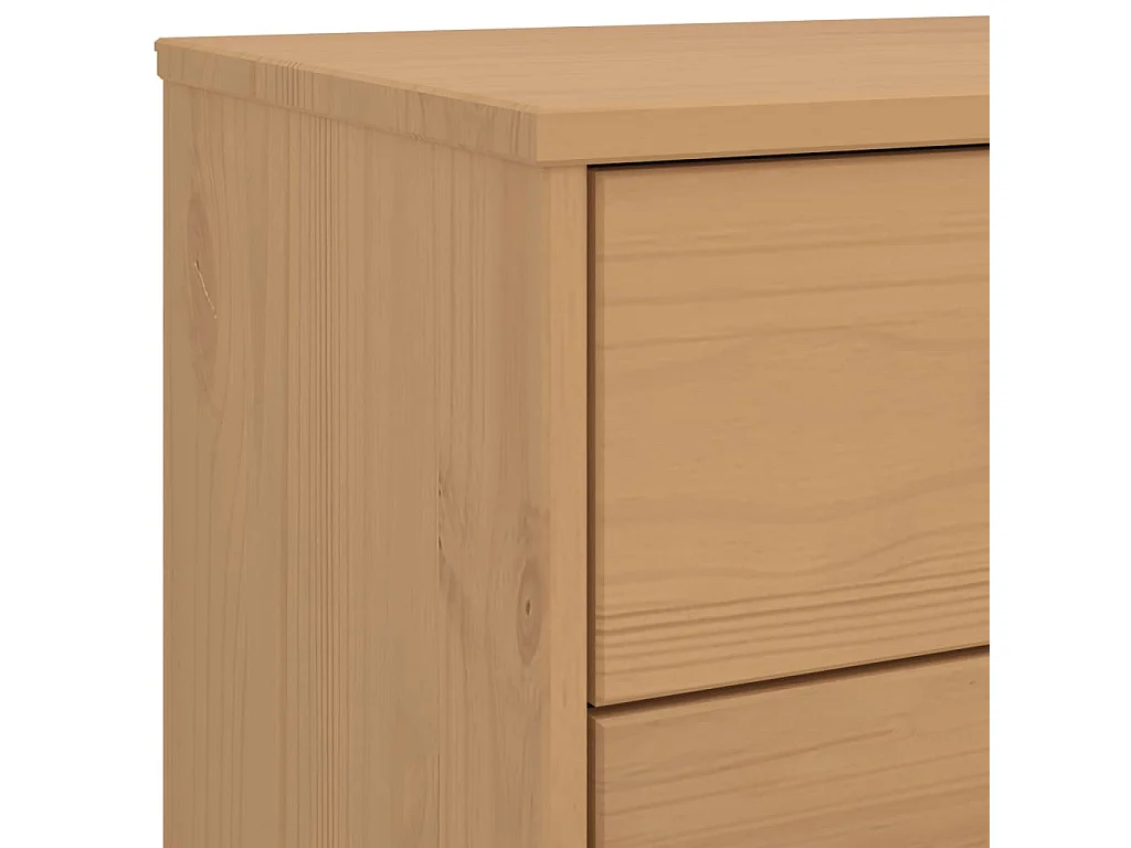 Schubladenschrank OLDEN Braun Massivholz Kiefer