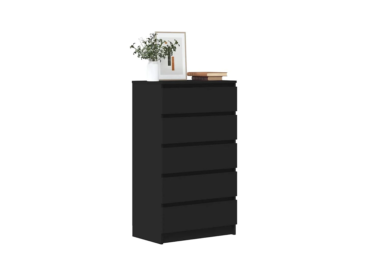 Commode Noir 60x36x103 cm Bois d'ingénierie
