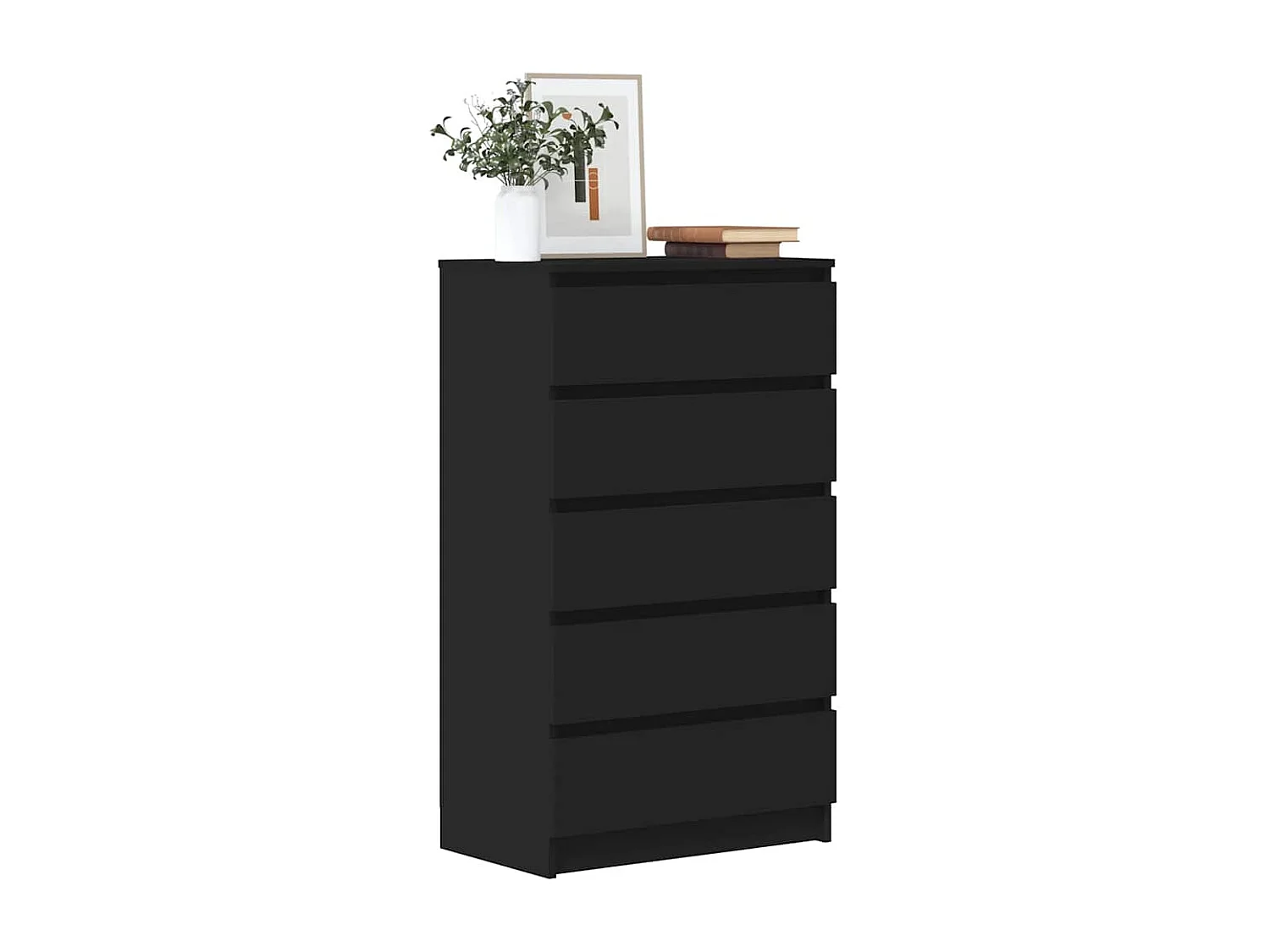Commode Noir 60x36x103 cm Bois d'ingénierie