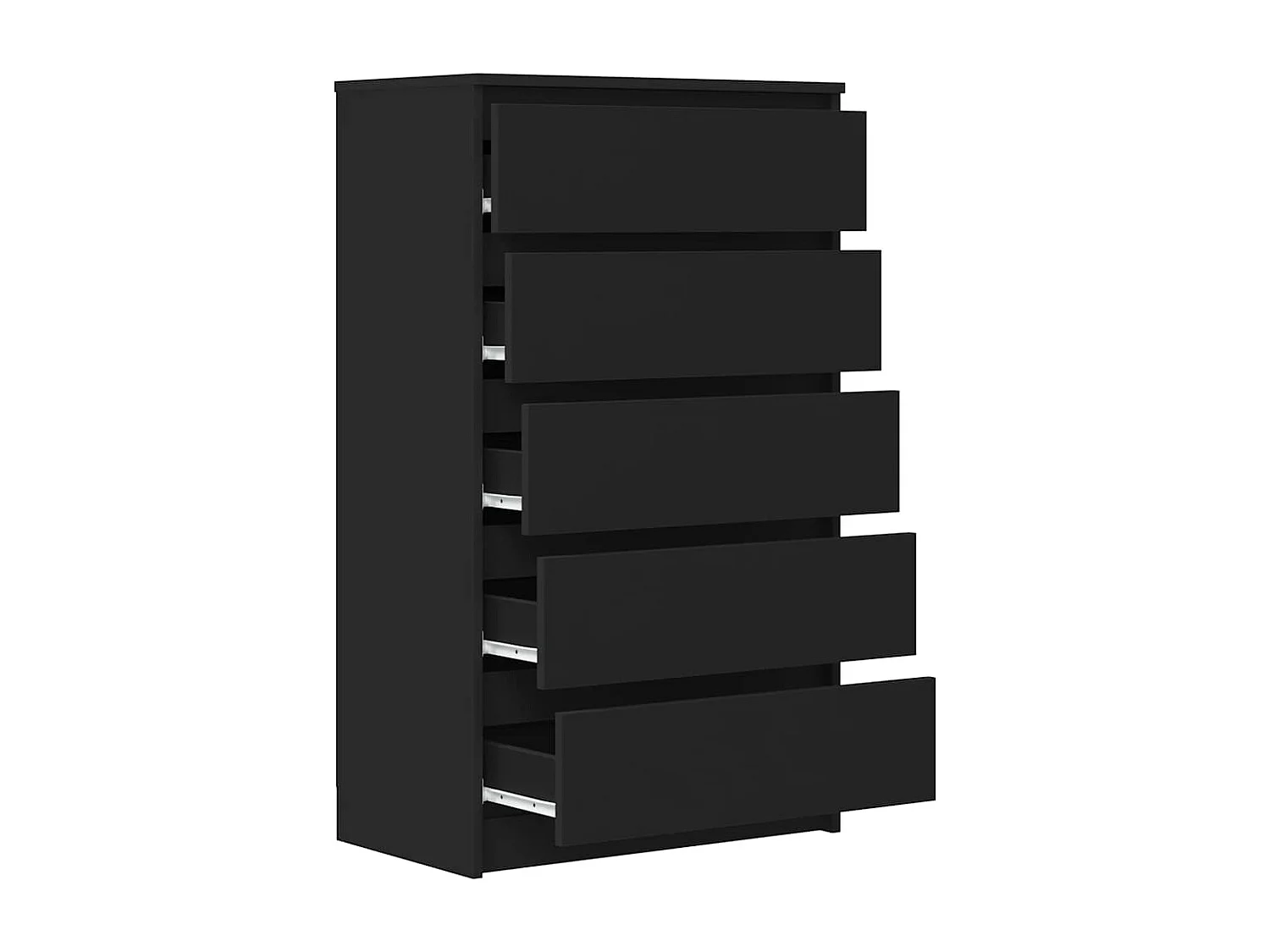 Commode Noir 60x36x103 cm Bois d'ingénierie