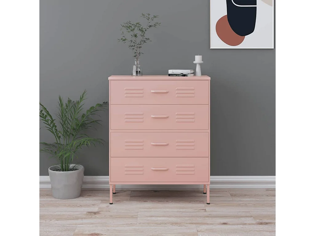 Commode Rose 80x35x101,5 cm Acier