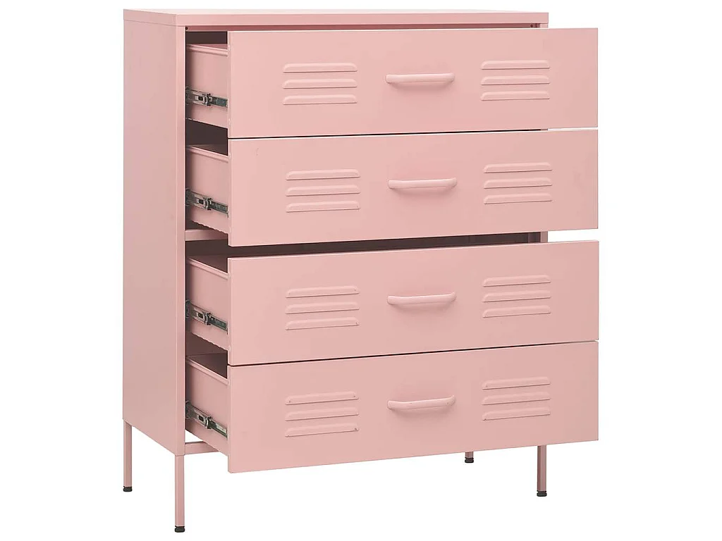 Cassettiera Rosa 80x35x101,5 cm in Acciaio
