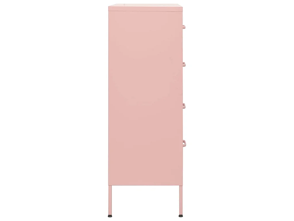 Cassettiera Rosa 80x35x101,5 cm in Acciaio