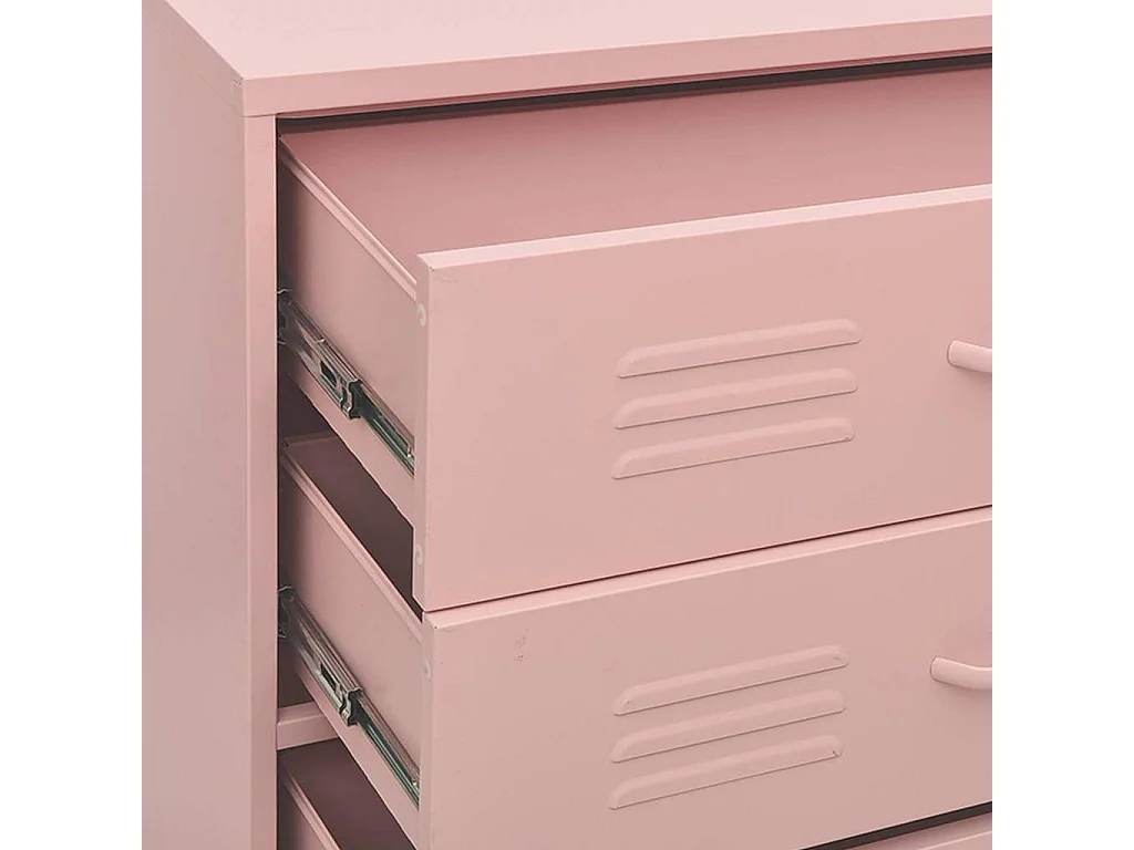 Cassettiera Rosa 80x35x101,5 cm in Acciaio