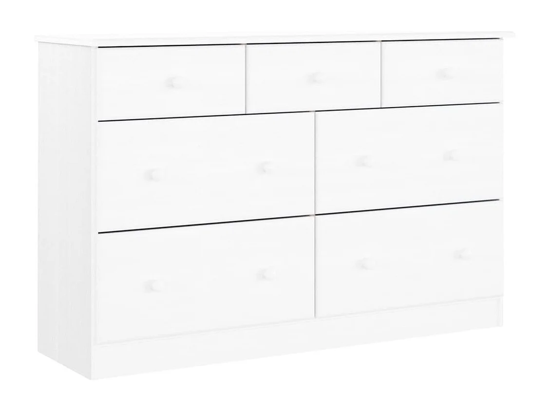 Cómoda cajonera ALTA madera maciza pino blanco 112x35x73 cm