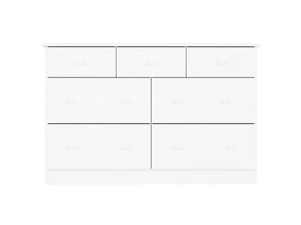 Cómoda cajonera ALTA madera maciza pino blanco 112x35x73 cm