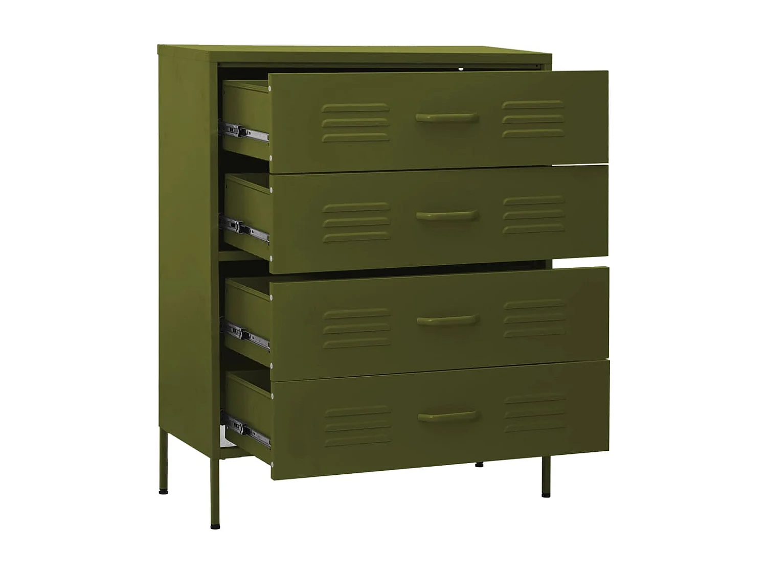 Cassettiera Verde Oliva 80x35x101,5 cm in Acciaio