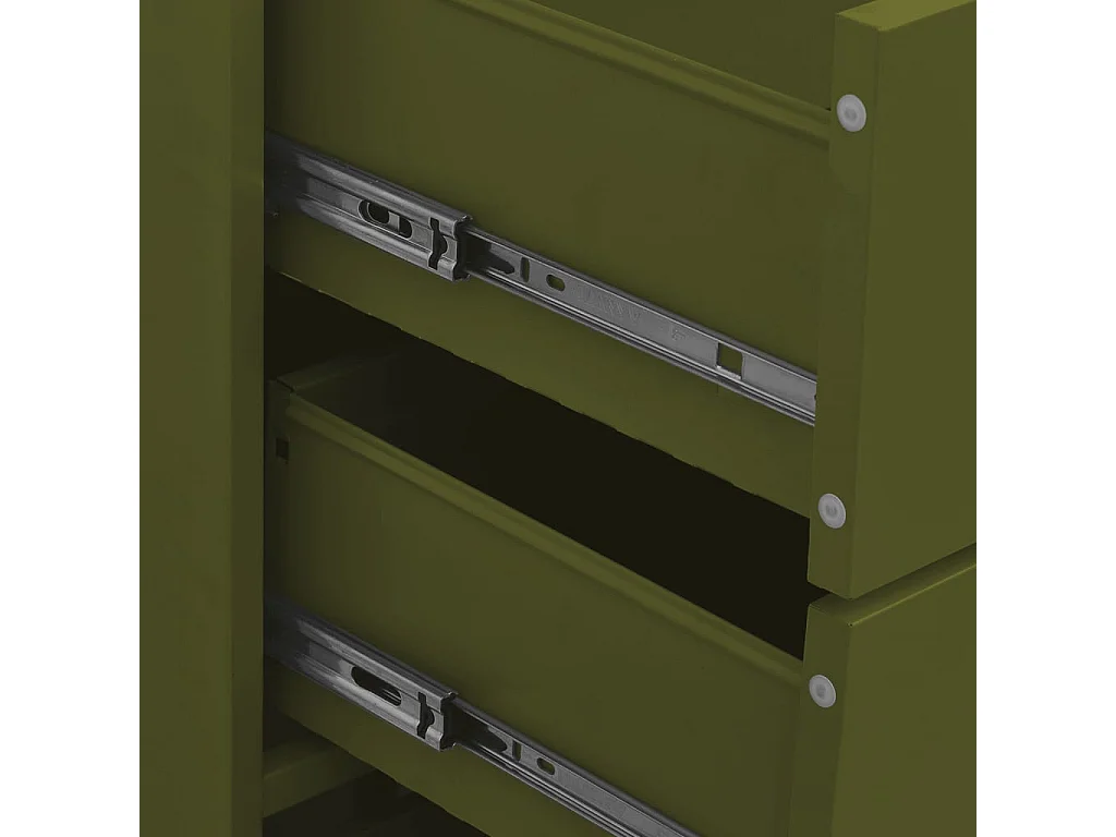 Cassettiera Verde Oliva 80x35x101,5 cm in Acciaio