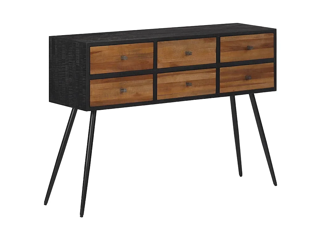 Konsolentisch mit Schubladen Recyceltes Massivholz Teak