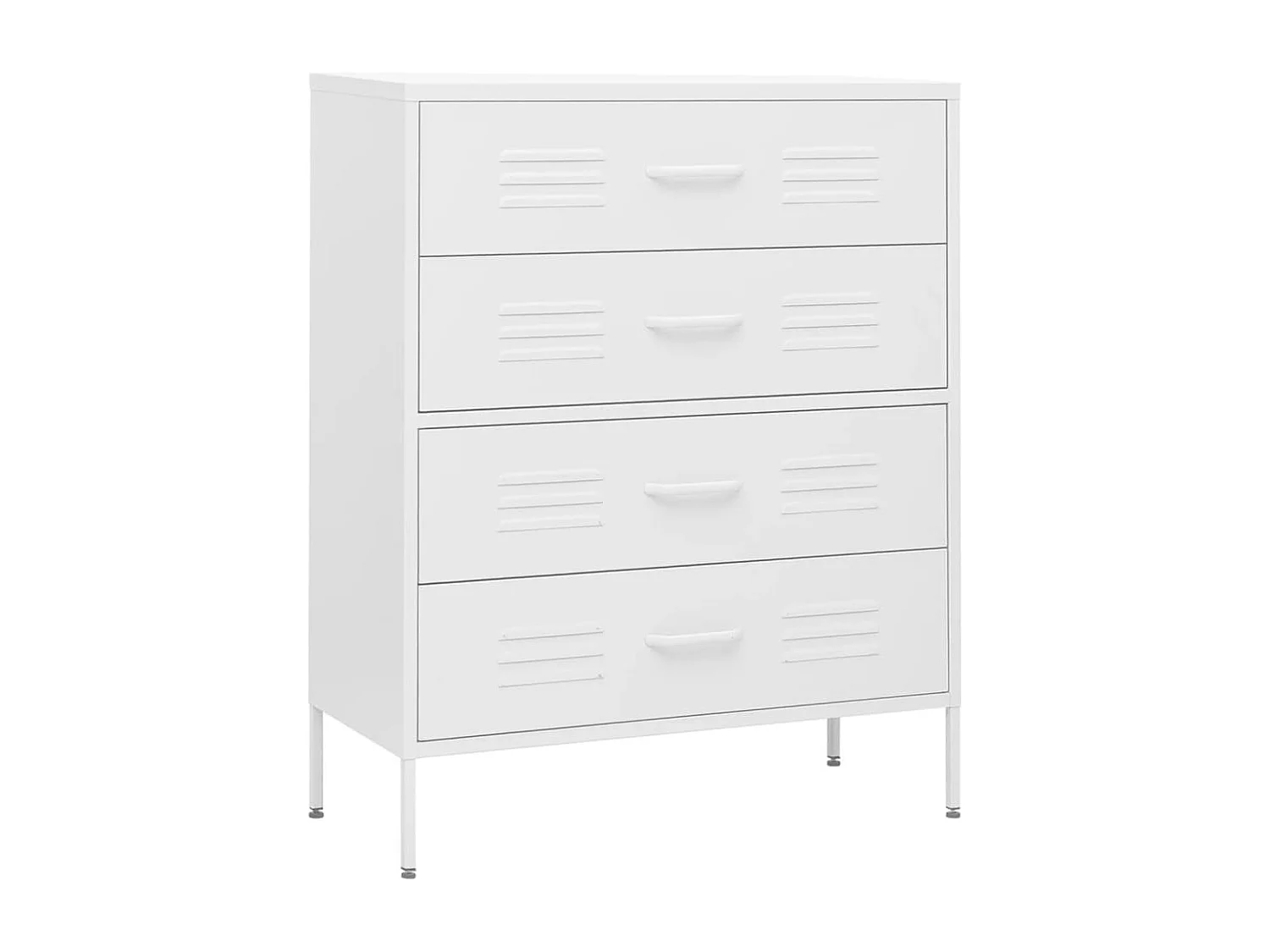 Ladekast 80x35x101,5 cm staal wit