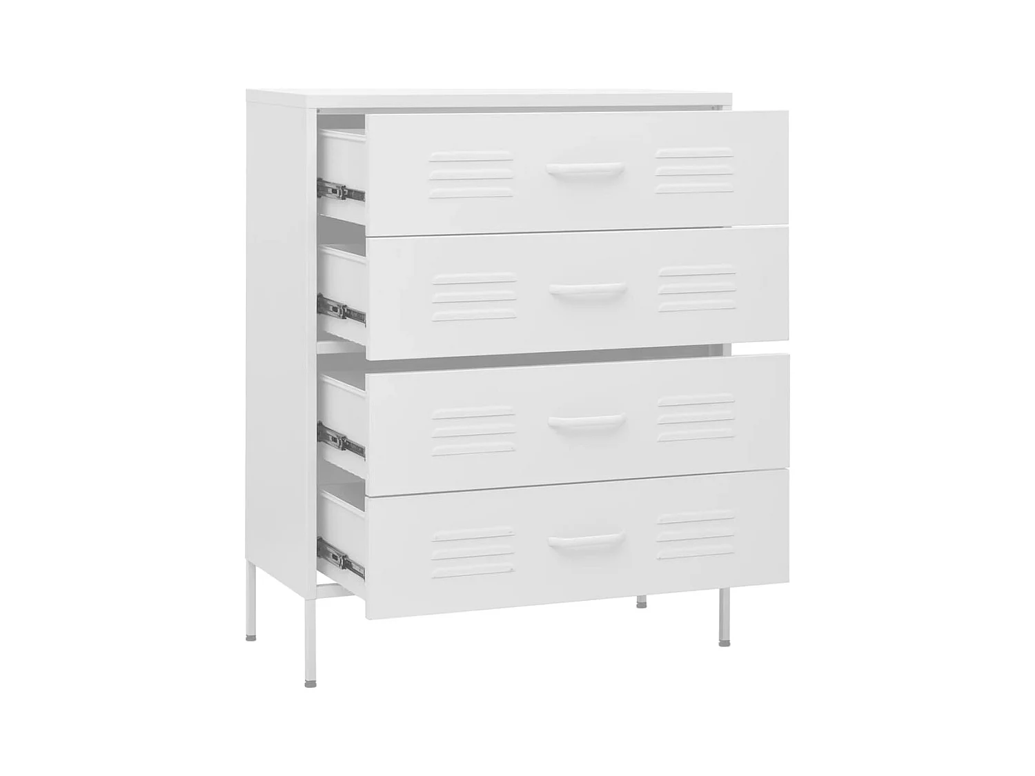 Ladekast 80x35x101,5 cm staal wit