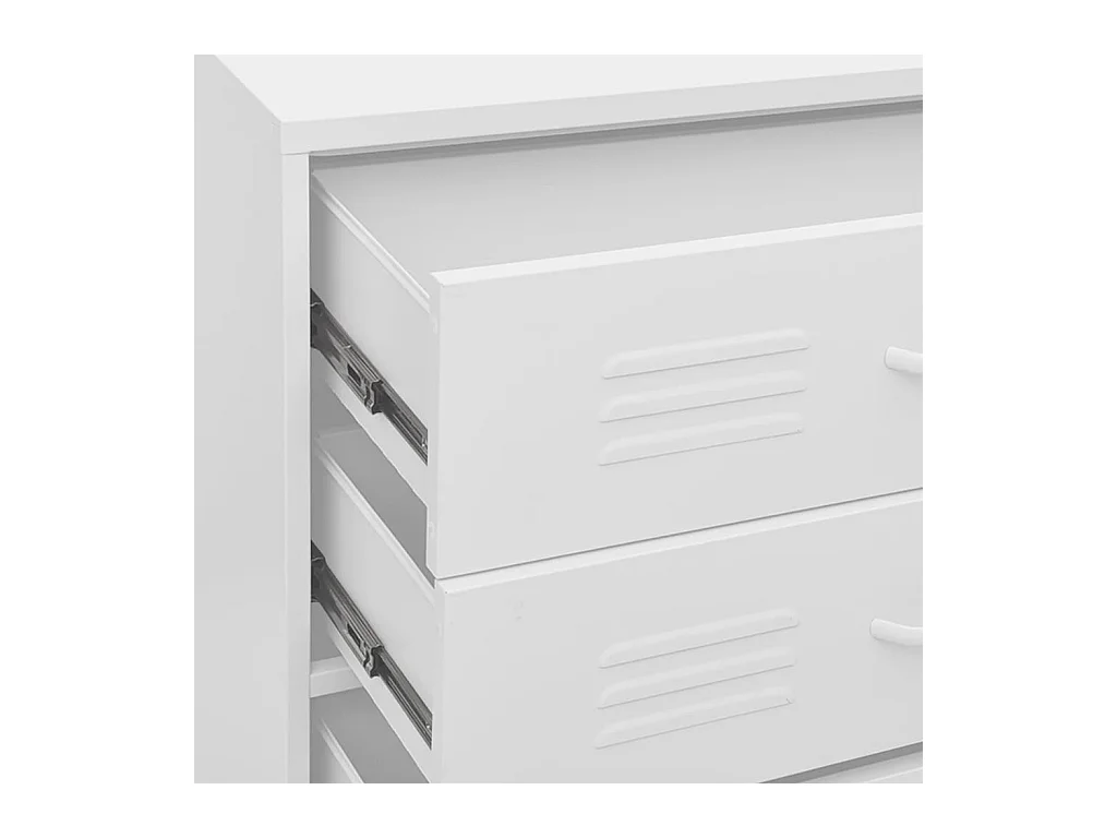 Ladekast 80x35x101,5 cm staal wit